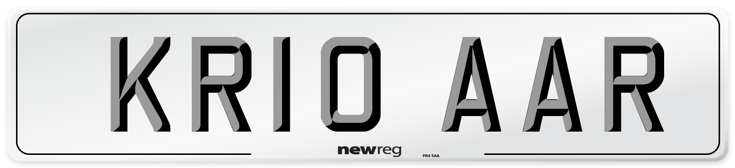 KR10 AAR Number Plate from New Reg